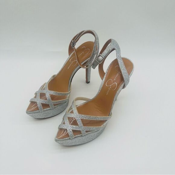 JESSICA SIMPSON | Oluina Rhinestone Platform Pump | Silver/Clear | Size 5.5 - Picture 5 of 10